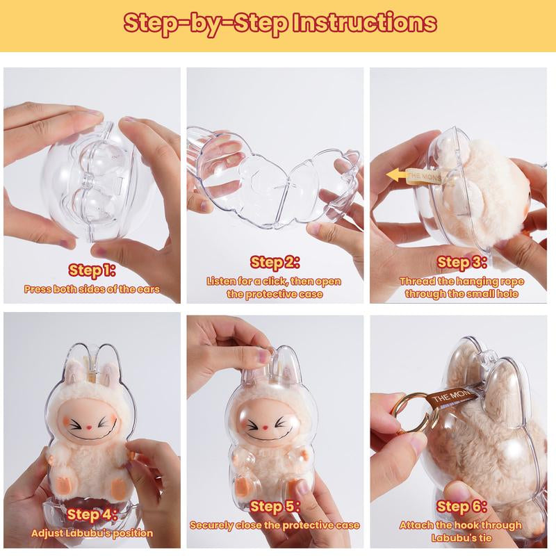 Protective Case for LABUBU Have a Seat Series - Crystal Clear Display Box for the Monsters Figures - Dustproof & Scratch-Resistant,Accessory,Gift Showcase (Doll Not Included)