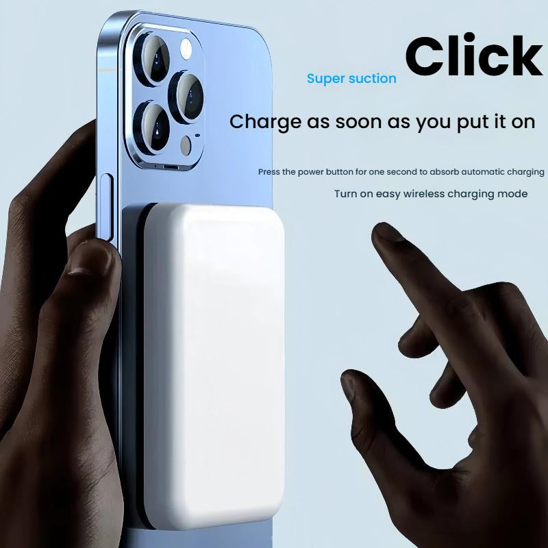 Magnetic Wireless Fast - Charging Power Bank with a Capacity of 10,000Mah, Supporting 20W PD Fast Charging. It Comes with a USB - C Data Cable and Is Compatible with the Entire Iphone 16/15/14/13/12 Series (Pro/Mini/Pro Max). Charger Portable Power Bank