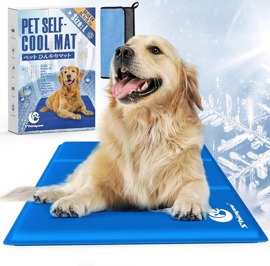 ® Dog Cooling Mat 【XXL-M】 Non-Toxic Gel Cooling Mat for Dogs Cats and People, Pet Self Cooling Pad Thickened Waterproof Dog Cooling Pad, Ideal for Home Cars Floor Travel (Blue, L: 90X50Cm)